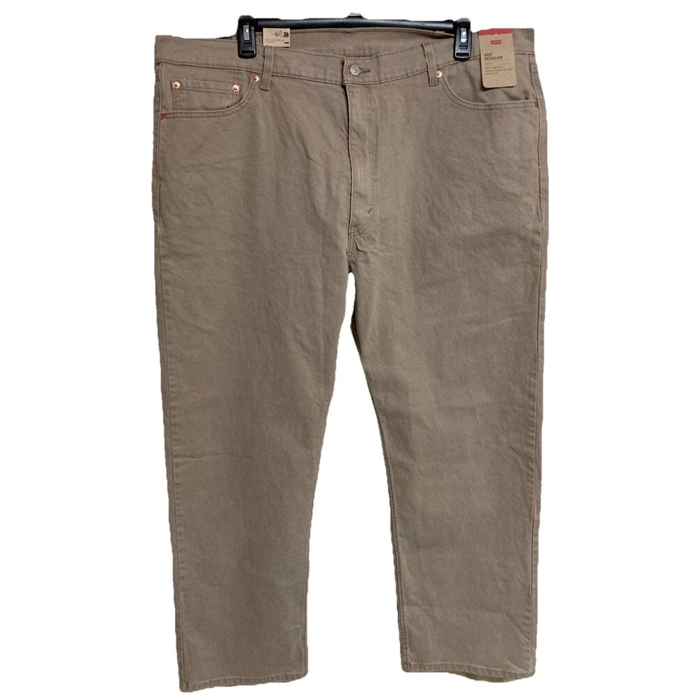 Men's Levi's 505 Regular Fit Straight Leg Jeans Beige Size 46x32 NWT